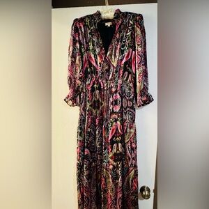 Elan Multicolor Paisley Maxi Length Dress